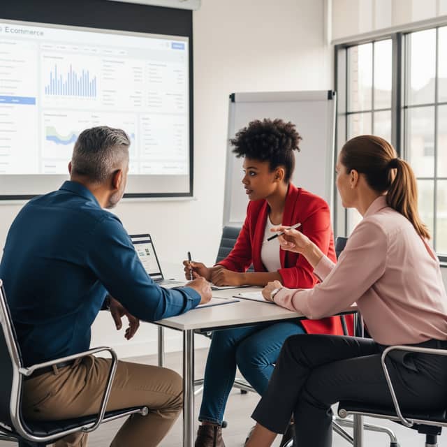 Collaborating business professionals